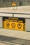 Yellow construction zone sign