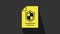 Yellow Contract with shield icon isolated on grey background. Insurance concept. Security, safety, protection, protect