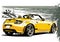 Yellow convertible sports car, digital illustration painting