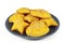 Yellow cookies on a plate