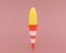 Yellow cores and corn kernels are with on the red, white traffic cones. Concept of corn ice cream and ice cream cone, Concept art,