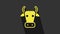 Yellow Cow icon isolated on grey background. 4K Video motion graphic animation