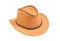 Yellow cowboy hat.Isolated.