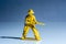 Yellow cowboy plastic toy figure