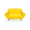 Yellow cozy sofa, living room furniture, interior design element vector Illustration on a white background