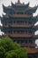 Yellow Crane Tower in the evening, the traditional Chinese multi-storey tower located on Sheshan Snake Hill in Wuhan, Hubei,