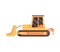 Yellow crawler loader vehicle for construction or mining industry