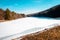 Yellow Creek lake frozen over during the winter time