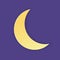 Yellow crescent on purple background