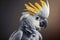 Yellow-crested cockatoo, white bird, portrait - Generative AI