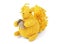 Yellow crochet toy squirrel