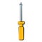 Yellow cross-head screwdriver icon for screwing and unscrewing screws and screws, on the head of which there is a slot, groove.