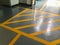 Yellow cross line in the factory