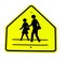 Yellow crosswalk sign
