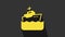Yellow Cruise ship icon isolated on grey background. Travel tourism nautical transport. Voyage passenger ship, cruise