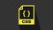 Yellow CSS file document. Download css button icon isolated on grey background. CSS file symbol. 4K Video motion graphic