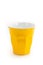 Yellow cup glass for milk or coffee water suitable for picnic pa