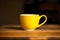 Yellow cup. Sunny Delight. The Vibrant Yellow Mug. Generative AI