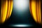 Yellow curtain spotlight stage studio entertainment background, Yellow curtain background