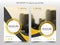 Yellow curve circle Brochure flyer annual report design template