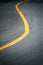 Yellow curve line on road