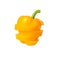 Yellow cutted bell pepper isolated on white