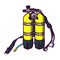 Yellow cylinders with air for the diver.
