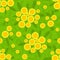 Yellow dandelion seamless pattern.