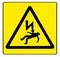 Yellow Danger Electricity Sign Isolated