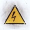 Yellow Danger Sign on White Weathered Background