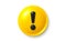 Yellow danger warning 3d icon. Alert, caution or emergency notification. Danger hazard notification. Vector