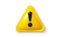 Yellow danger warning triangle 3d icon. Alert, caution or emergency notification. Danger hazard notification. Vector