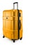 Yellow dark suitcase plastic half-turned