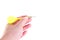 Yellow dart in hand,