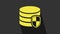 Yellow Database protection icon isolated on grey background. Secure database icon. 4K Video motion graphic animation