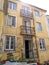 Yellow Decaying building with graffiti painted walls