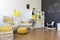 Yellow decorations in baby room