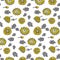 Yellow decorative floral fall seamless pattern.