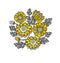 Yellow decorative stylized daisy floral fall pattern.