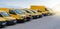 Yellow delivery vans