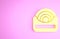 Yellow Dental floss icon isolated on pink background. Minimalism concept. 3d illustration 3D render