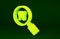 Yellow Dental search icon isolated on green background. Tooth symbol for dentistry clinic or dentist medical center