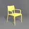 Yellow designer chair on a gray background. Trendy colors of the year 2021. Illuminating and Ultimate gray. Creative minimalistic
