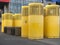 Yellow devices of ventilating system on the street