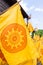 Yellow dharmachakra flag