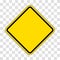 Yellow diamond blank warning sign