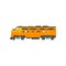 Yellow diesel railway great power locomotive vector Illustration isolated on a white background