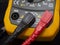 Yellow digital multimeter electrical measuring equipment