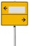 Yellow direction sign (clipping path included)