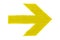 Yellow directional arrow manually painted on wooden signboard
